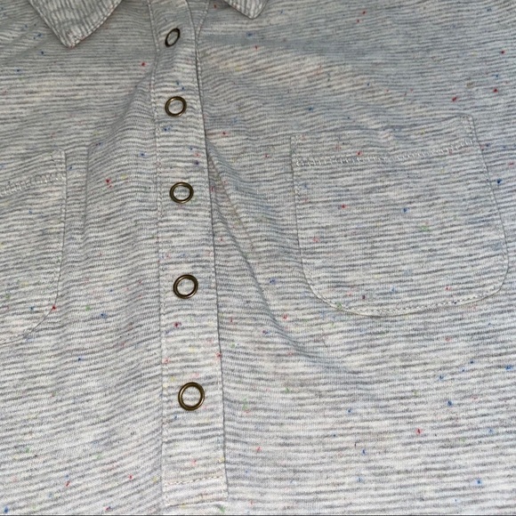 Ruff Hewn Tan Speckle Button Shirt Top Small - Picture 2 of 6